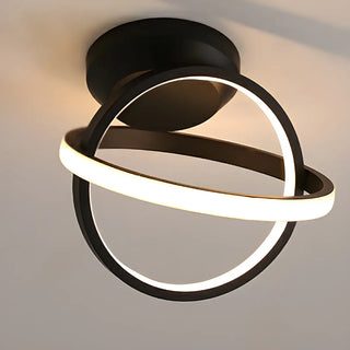 ZOWALA - Mini Black Ring Semi-Flush Mount Light Image - 4