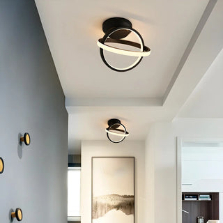 ZOWALA - Mini Black Ring Semi-Flush Mount Light Image - 5