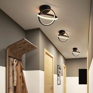 ZOWALA - Mini Black Ring Semi-Flush Mount Light Image - 6