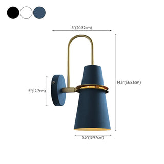 Coastal Cone Iron Restaurant Blue Mini Wall Sconce Zawala #size