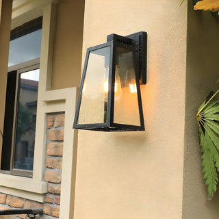 Contemporary Box Black Metal Outdoor Mini Wall Sconce Zawala Image - 10
