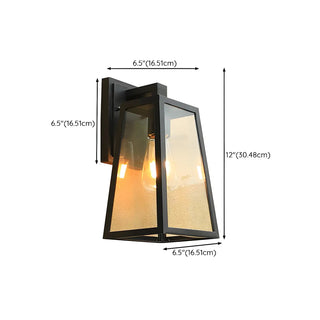 Contemporary Box Black Metal Outdoor Mini Wall Sconce Zawala #size