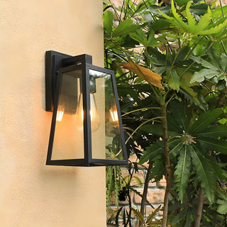 Contemporary Box Black Metal Outdoor Mini Wall Sconce Zawala Image - 2