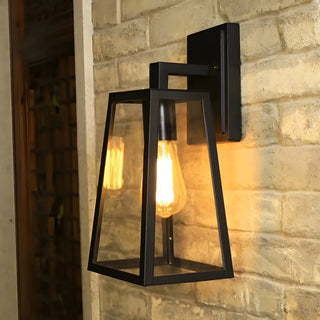 Contemporary Box Black Metal Outdoor Mini Wall Sconce Zawala Image - 3