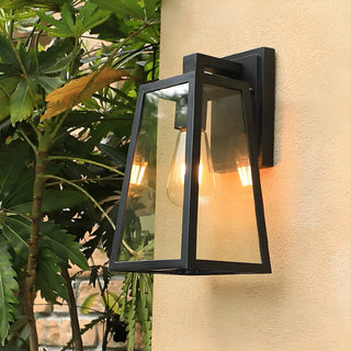 Contemporary Box Black Metal Outdoor Mini Wall Sconce Zawala Image - 4