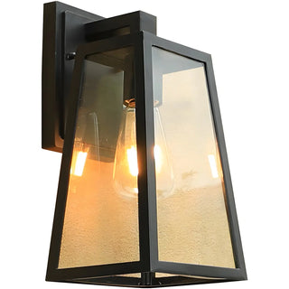Contemporary Box Black Metal Outdoor Mini Wall Sconce Zawala Image - 5