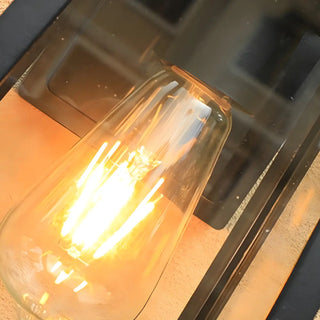 Contemporary Box Black Metal Outdoor Mini Wall Sconce Zawala Image - 8