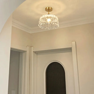 ZOWALA - Mini Clear Glass Crystal Semi-Flush Mount Light Image - 12