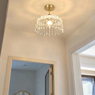 ZOWALA - Mini Clear Glass Crystal Semi-Flush Mount Light Image - 4