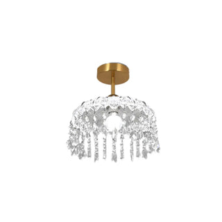 ZOWALA - Mini Clear Glass Crystal Semi-Flush Mount Light Image - 7