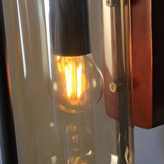 Modern Clear Glass Cylinder Metal LED Wall Sconce Zawala Image - 12