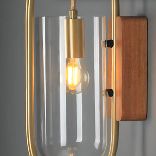 Modern Clear Glass Cylinder Metal LED Wall Sconce Zawala Image - 14