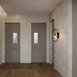 Modern Clear Glass Cylinder Metal LED Wall Sconce Zawala Image - 2