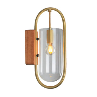 Modern Clear Glass Cylinder Metal LED Wall Sconce Zawala Image - 5