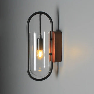 Modern Clear Glass Cylinder Metal LED Wall Sconce Zawala Image - 6