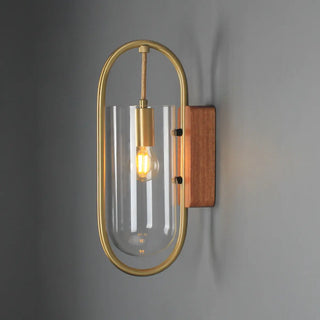 Modern Clear Glass Cylinder Metal LED Wall Sconce Zawala Image - 7