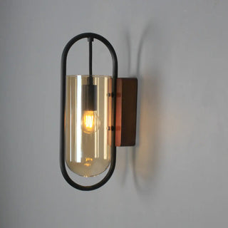 Modern Clear Glass Cylinder Metal LED Wall Sconce Zawala Image - 8