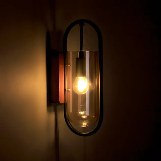 Modern Clear Glass Cylinder Metal LED Wall Sconce Zawala Image - 9