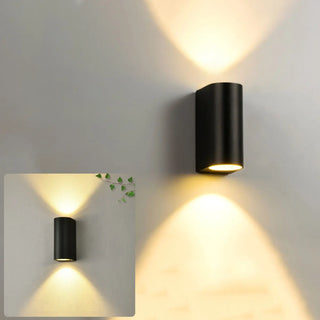 Modern Black Geometric Outdoor Mini LED Wall Light Zawala Image - 10