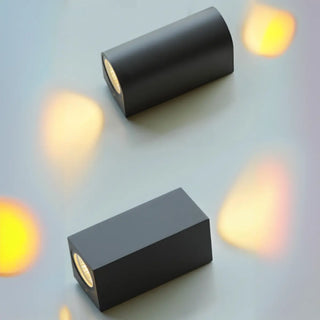 Modern Black Geometric Outdoor Mini LED Wall Light Zawala Image - 13