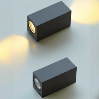Modern Black Geometric Outdoor Mini LED Wall Light Zawala Image - 14
