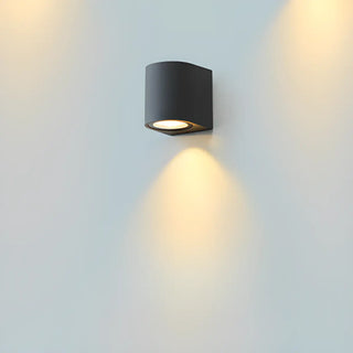 Modern Black Geometric Outdoor Mini LED Wall Light Zawala Image - 15