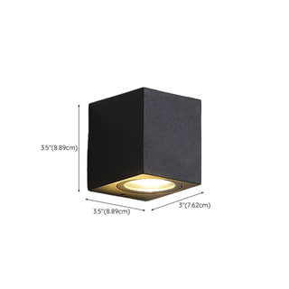 Modern Black Geometric Outdoor Mini LED Wall Light Zawala #size