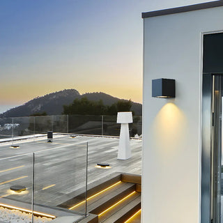 Modern Black Geometric Outdoor Mini LED Wall Light Zawala Image - 2