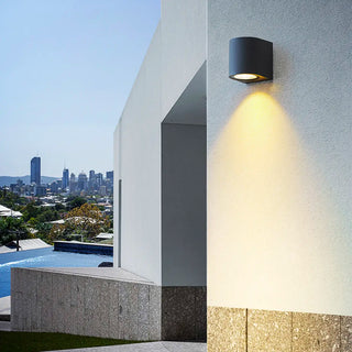 Modern Black Geometric Outdoor Mini LED Wall Light Zawala Image - 3