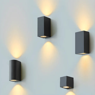 Modern Black Geometric Outdoor Mini LED Wall Light Zawala Image - 6