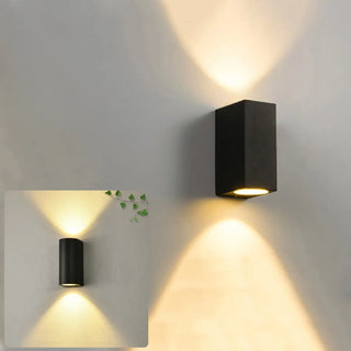 Modern Black Geometric Outdoor Mini LED Wall Light Zawala Image - 9