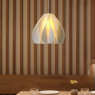 ZOWALA - Artistic Sculpted White Pendant Light Flexible Length Image - 1