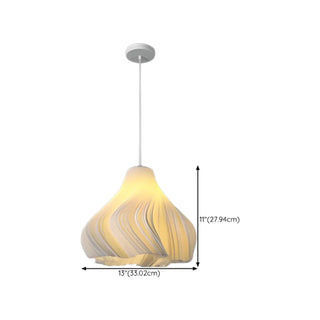 ZOWALA - Artistic Sculpted White Pendant Light Flexible Length Image - 12