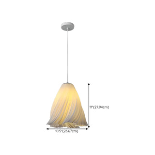 ZOWALA - Artistic Sculpted White Pendant Light Flexible Length Image - 13