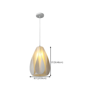 ZOWALA - Artistic Sculpted White Pendant Light Flexible Length Image - 14