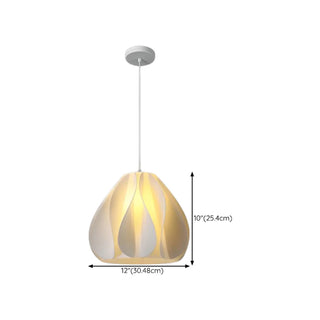 ZOWALA - Artistic Sculpted White Pendant Light Flexible Length Image - 15