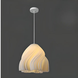 ZOWALA - Artistic Sculpted White Pendant Light Flexible Length Image - 3