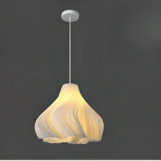 ZOWALA - Artistic Sculpted White Pendant Light Flexible Length Image - 4