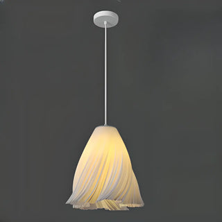 ZOWALA - Artistic Sculpted White Pendant Light Flexible Length Image - 5