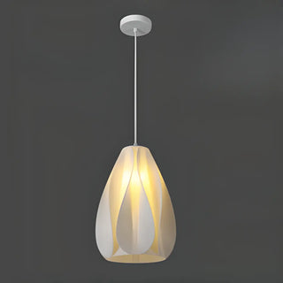 ZOWALA - Artistic Sculpted White Pendant Light Flexible Length Image - 6