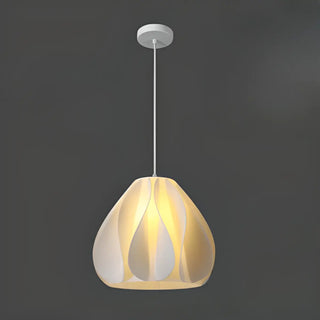 ZOWALA - Artistic Sculpted White Pendant Light Flexible Length Image - 7