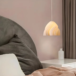 ZOWALA - Artistic Sculpted White Pendant Light Flexible Length Image - 9