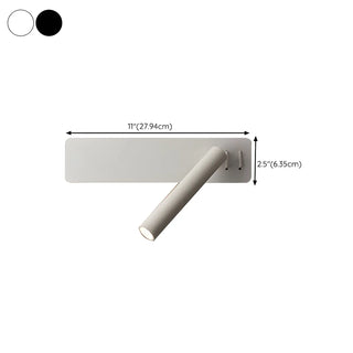 Mini Rectangular Base Cylinder Bedside Reading Wall Sconce Zawala #size