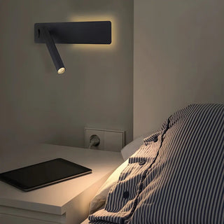 Mini Rectangular Base Cylinder Bedside Reading Wall Sconce Zawala Image - 4