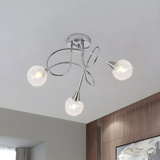 Mini Chrome Twist LED Semi-Flush Mount Light 3-Light Image - 1