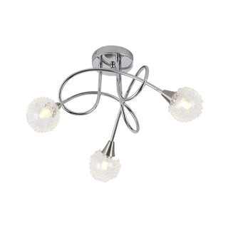 Mini Chrome Twist LED Semi-Flush Mount Light 3-Light Image - 2