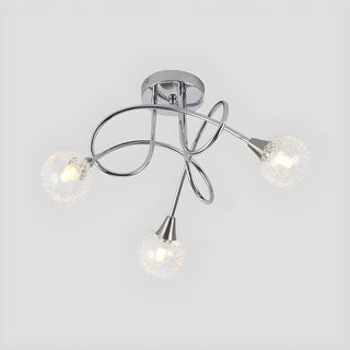 Mini Chrome Twist LED Semi-Flush Mount Light 3-Light Image - 3