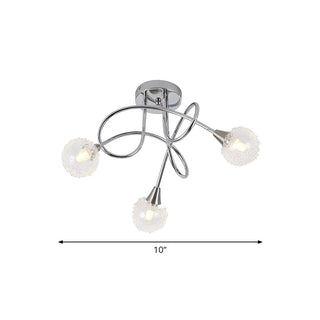 Mini Chrome Twist LED Semi-Flush Mount Light 3-Light Image - 4