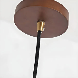 ZOWALA - Modern Walnut Clear Glass Dome Flower Mini Pendant Light Image - 7