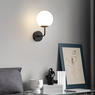 Modern Mini Black Globe LED Metal Wall Sconce Zawala Image - 1